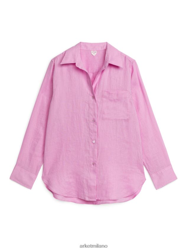 vestiario esso ARKET donne camicia di lino rosa 6F0F6L39