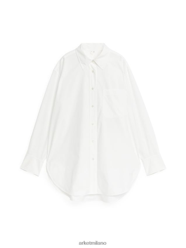 vestiario esso ARKET donne camicia di popeline bianco 6F0F6L23