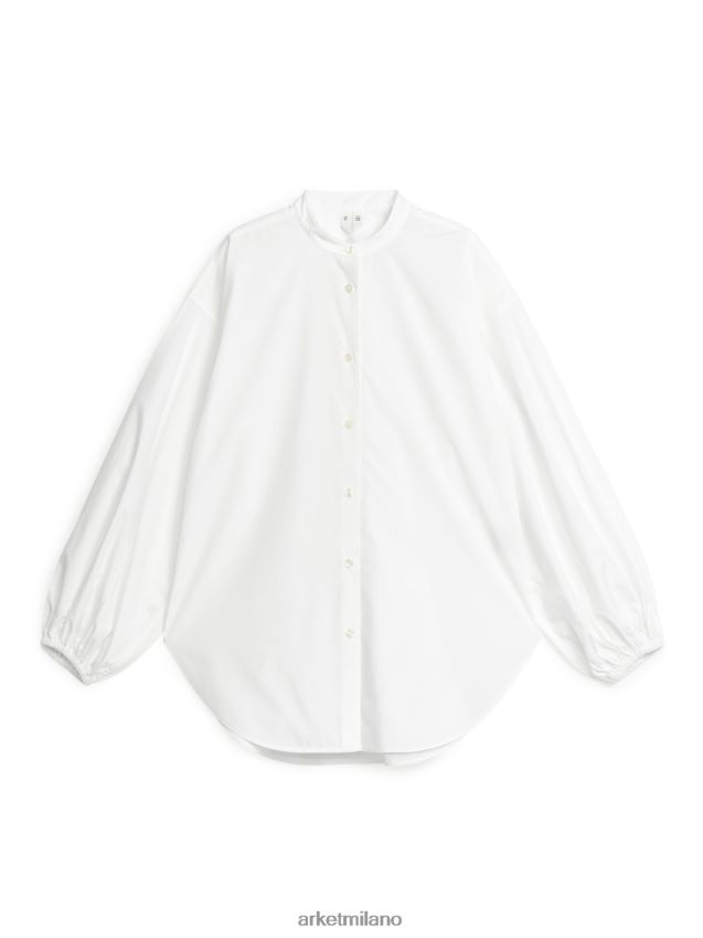 vestiario esso ARKET donne camicia di popeline bianco 6F0F6L50