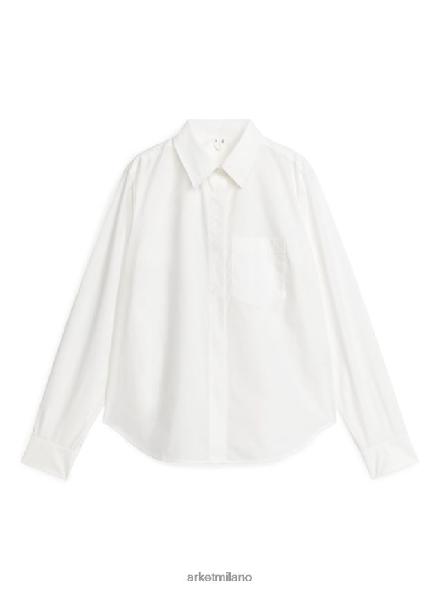 vestiario esso ARKET donne camicia di popeline bianco 6F0F6L56