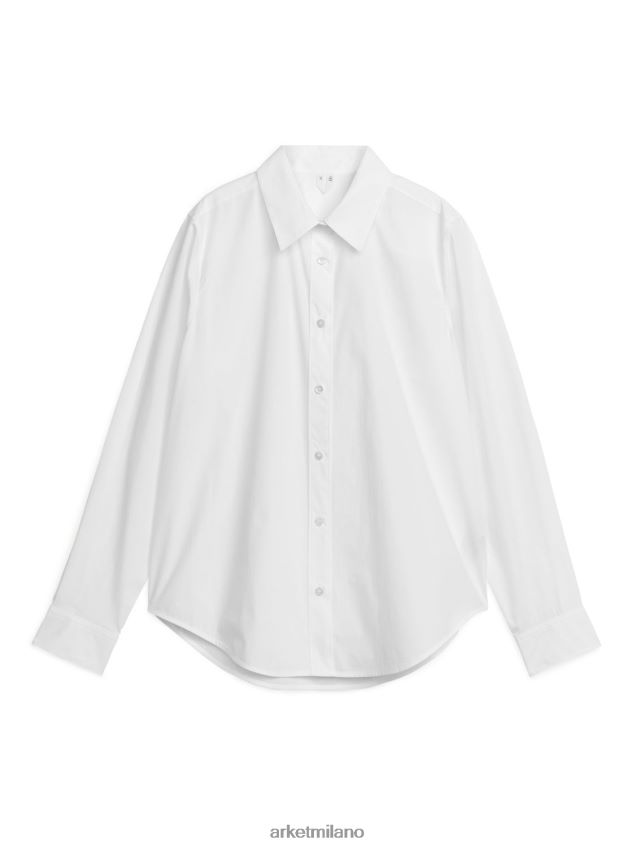 vestiario esso ARKET donne camicia in popeline dal taglio dritto bianco 6F0F6L16