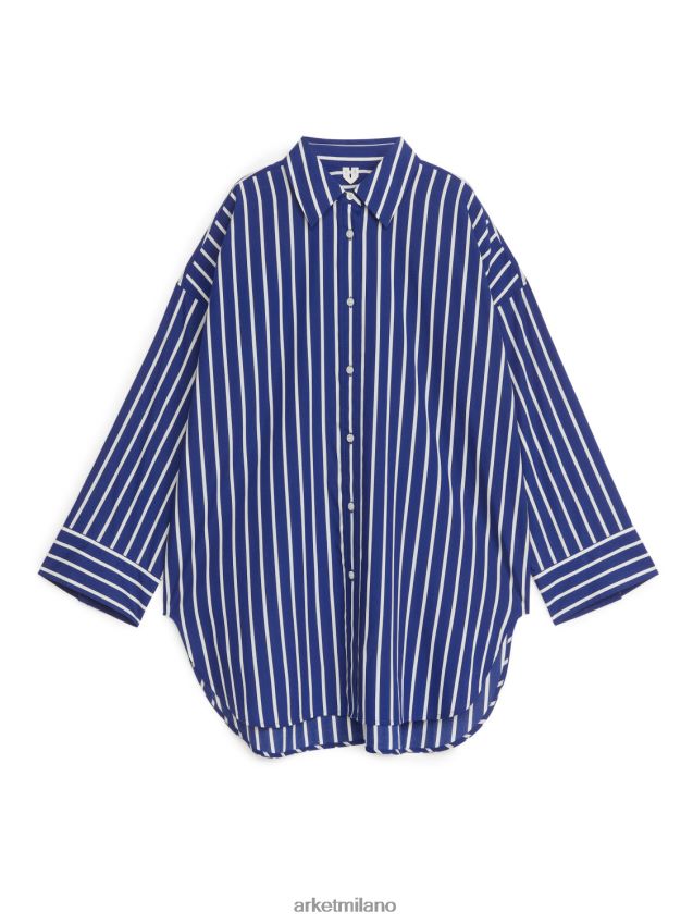 vestiario esso ARKET donne camicia oversize blu bianco 6F0F6L43