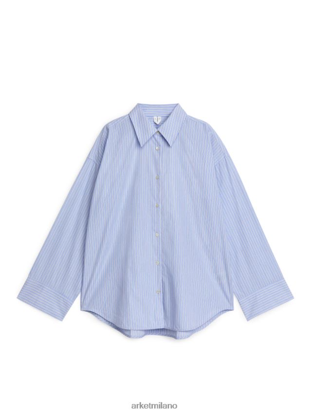 vestiario esso ARKET donne camicia oversize in popeline blu bianco 6F0F6L54