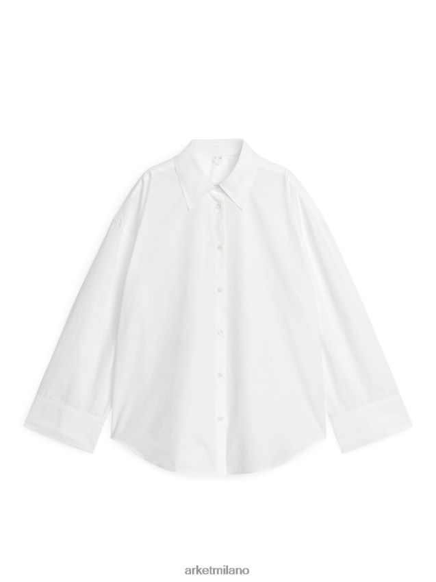 vestiario esso ARKET donne camicia rilassata in popeline bianco 6F0F6L5