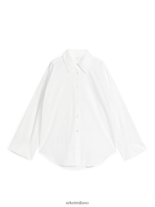 vestiario esso ARKET donne camicia rilassata in popeline bianco 6F0F6L65