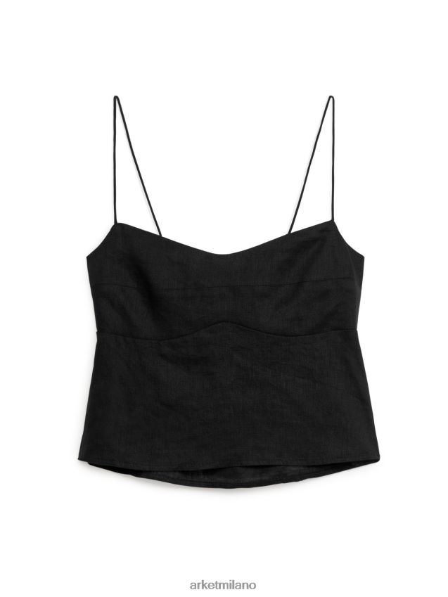 vestiario esso ARKET donne parte superiore con cinturino allacciato sul retro nero 6F0F6L38