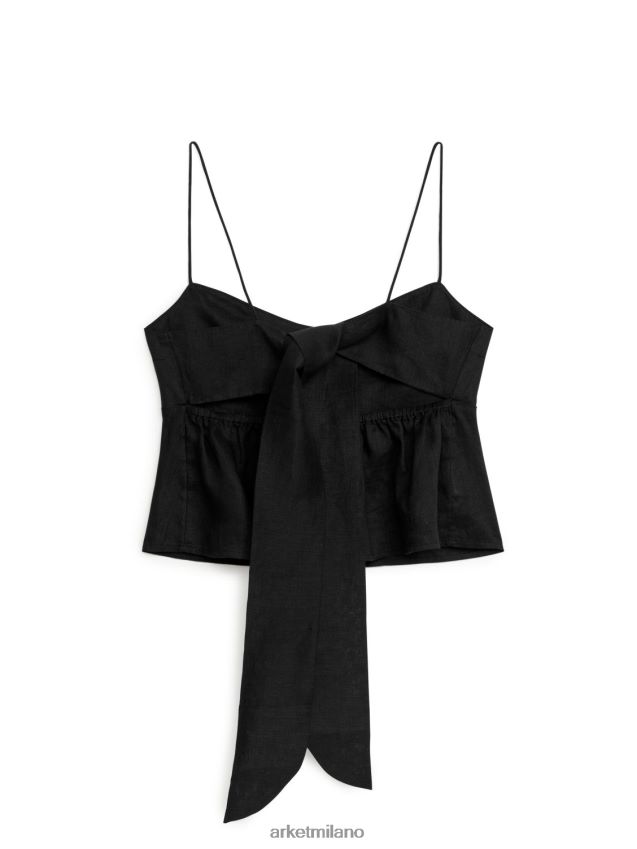 vestiario esso ARKET donne parte superiore con cinturino allacciato sul retro nero 6F0F6L38