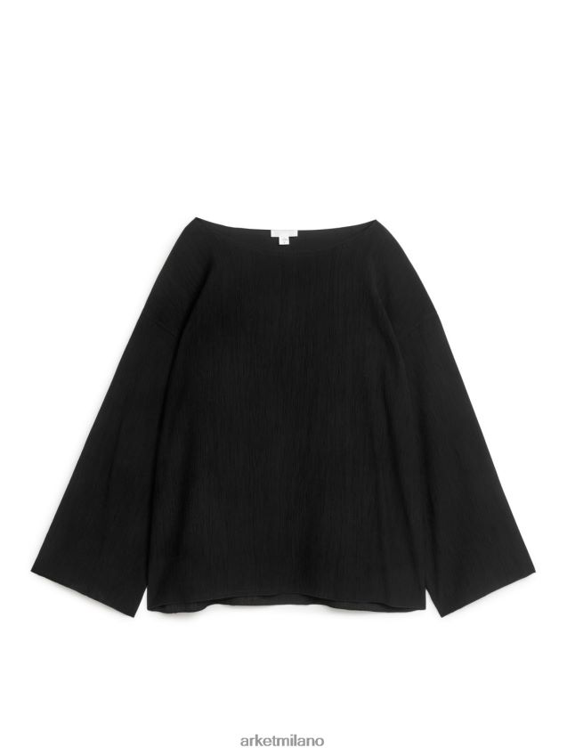 vestiario esso ARKET donne parte superiore increspata nero 6F0F6L47