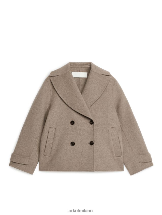 vestiario esso ARKET donne caban in lana beige scuro 6F0F6L461
