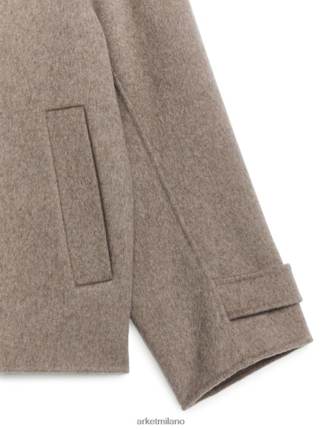 vestiario esso ARKET donne caban in lana beige scuro 6F0F6L461