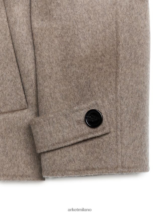 vestiario esso ARKET donne caban in lana beige scuro 6F0F6L461