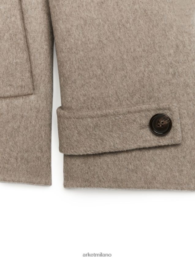 vestiario esso ARKET donne caban in lana beige scuro 6F0F6L461