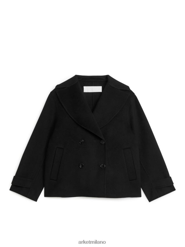 vestiario esso ARKET donne caban in lana nero 6F0F6L457