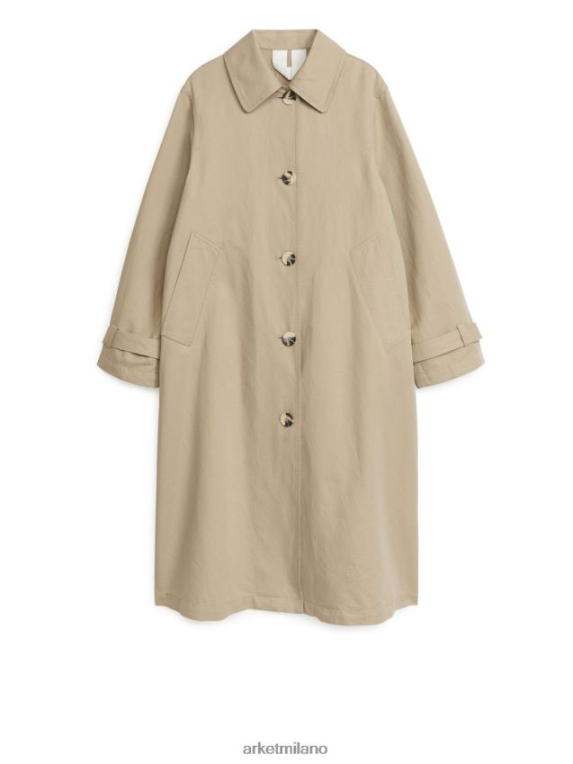 vestiario esso ARKET donne cappotto in lino di cotone beige 6F0F6L456