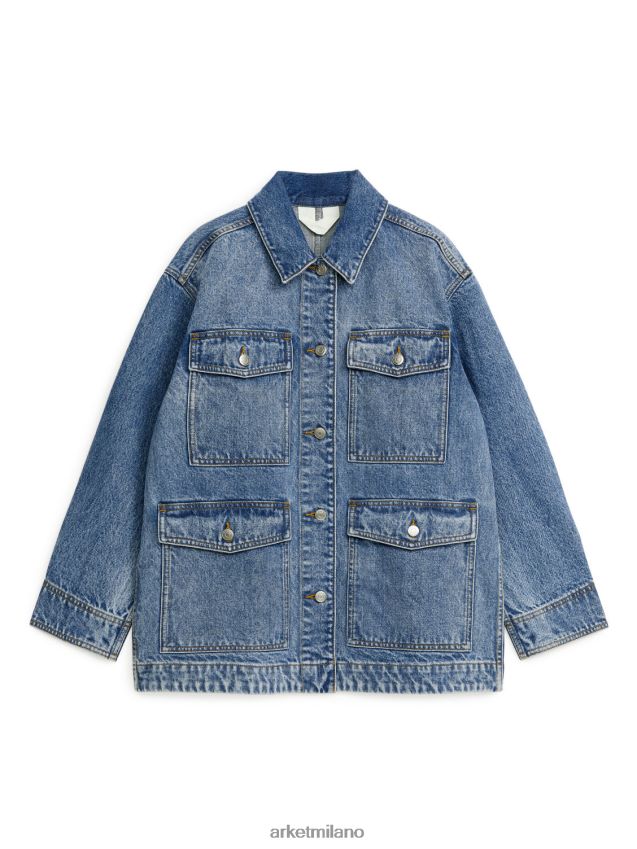 vestiario esso ARKET donne giacca di jeans blu lavato 6F0F6L451