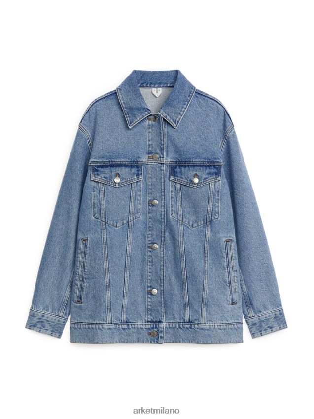 vestiario esso ARKET donne giacca di jeans oversize blu lavato 6F0F6L454