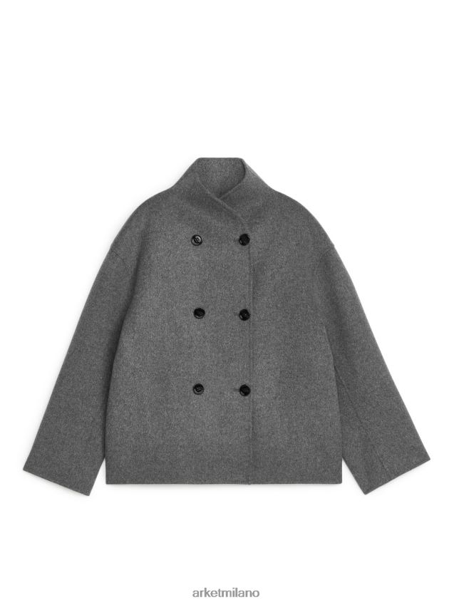 vestiario esso ARKET donne giacca in lana double grigio scuro 6F0F6L478