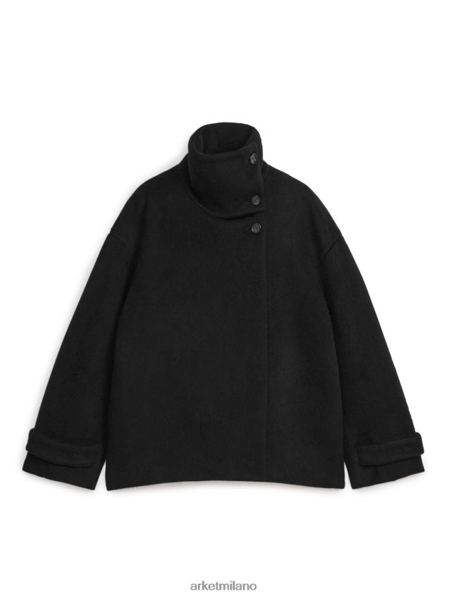 vestiario esso ARKET donne giacca in misto lana pelosa nero 6F0F6L479