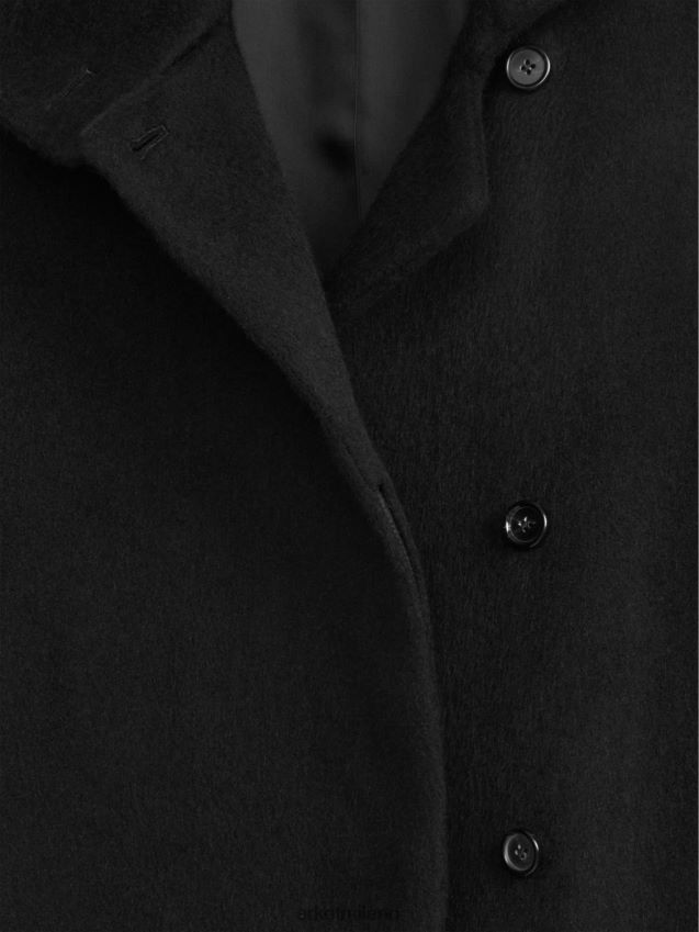 vestiario esso ARKET donne giacca in misto lana pelosa nero 6F0F6L479