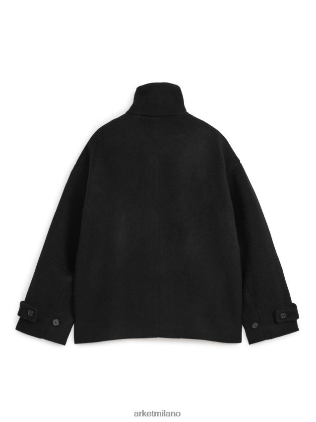 vestiario esso ARKET donne giacca in misto lana pelosa nero 6F0F6L479