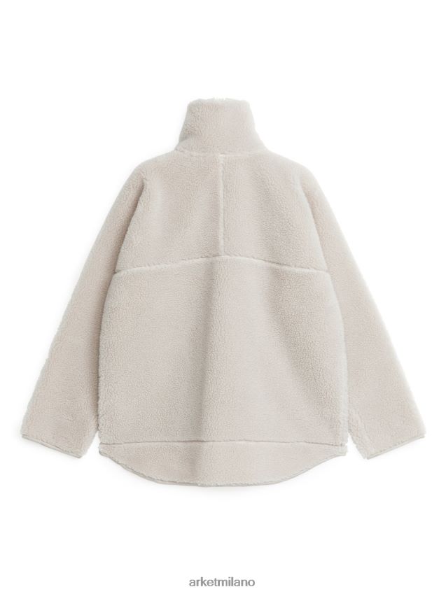 vestiario esso ARKET donne giacca in pile a collo alto bianco 6F0F6L482