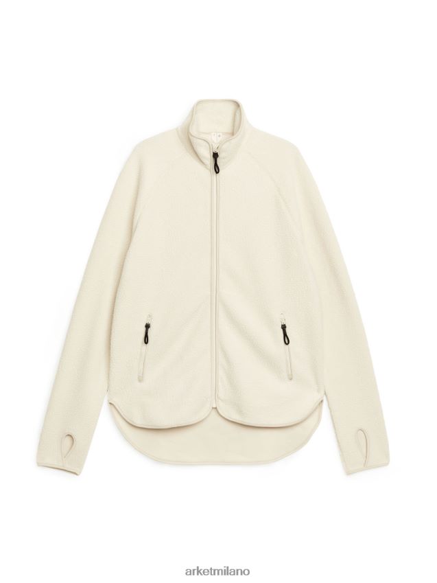 vestiario esso ARKET donne giacca in pile con cerniera bianco 6F0F6L481