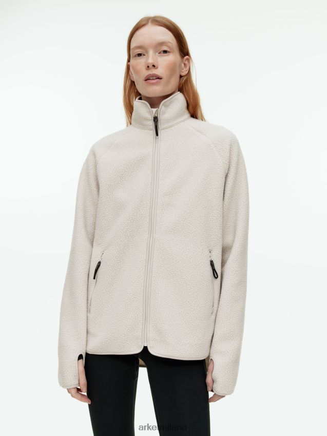 vestiario esso ARKET donne giacca in pile con cerniera bianco 6F0F6L481