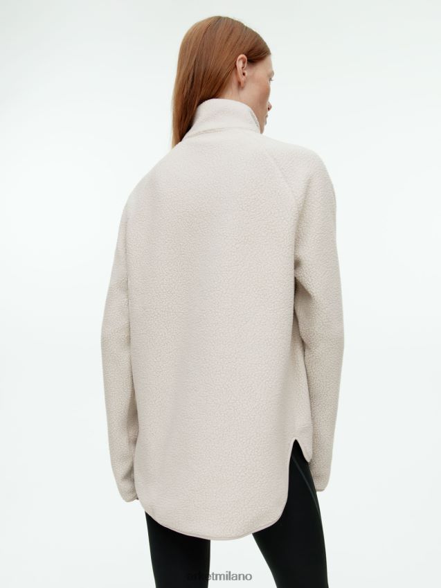 vestiario esso ARKET donne giacca in pile con cerniera bianco 6F0F6L481