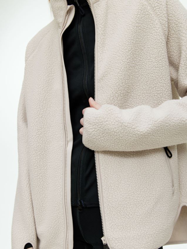 vestiario esso ARKET donne giacca in pile con cerniera bianco 6F0F6L481