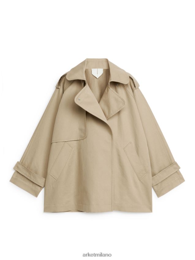 vestiario esso ARKET donne trench corto beige 6F0F6L458