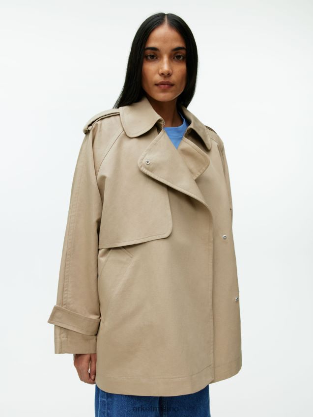 vestiario esso ARKET donne trench corto beige 6F0F6L458