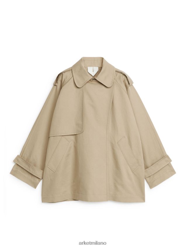 vestiario esso ARKET donne trench corto beige 6F0F6L458