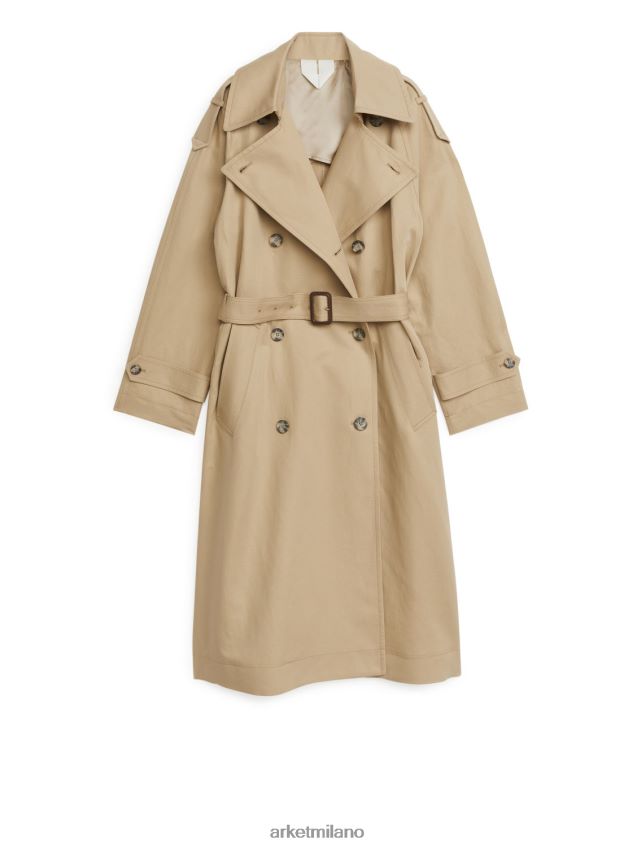 vestiario esso ARKET donne trench in cotone lino beige 6F0F6L460