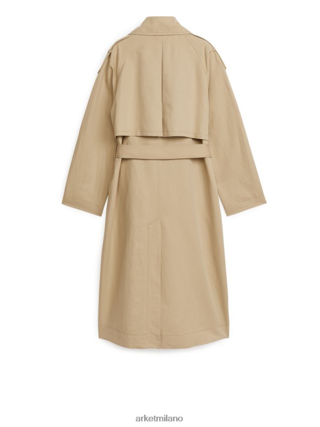 vestiario esso ARKET donne trench in cotone lino beige 6F0F6L460