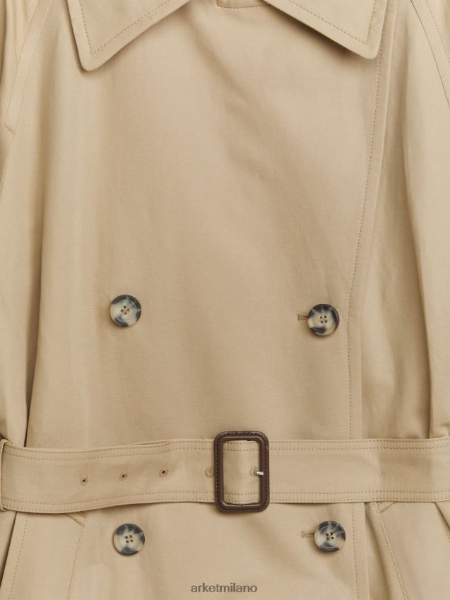 vestiario esso ARKET donne trench in cotone lino beige 6F0F6L460