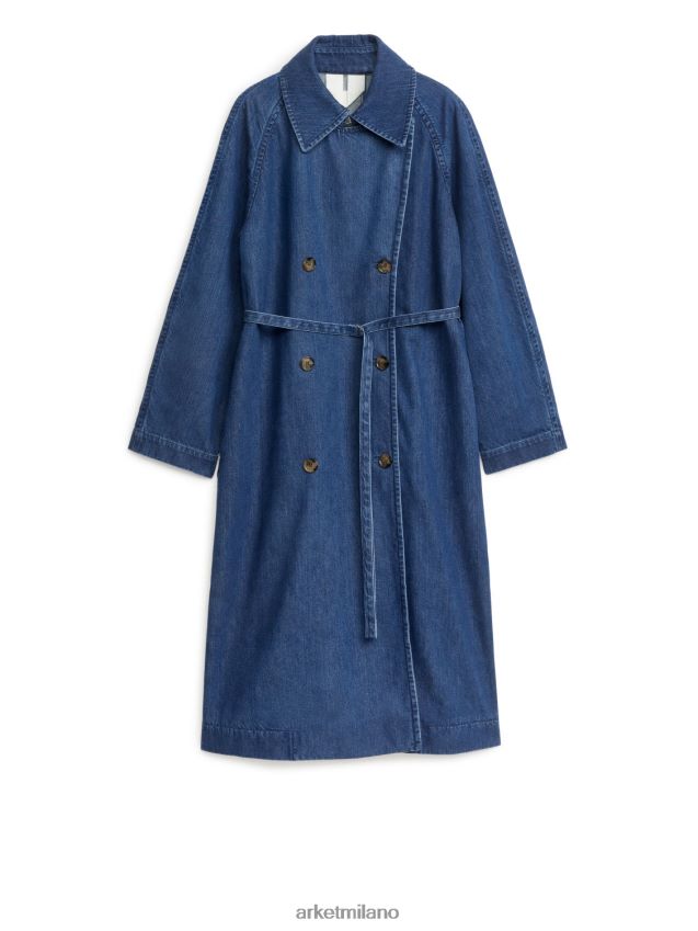 vestiario esso ARKET donne trench in denim blu 6F0F6L467
