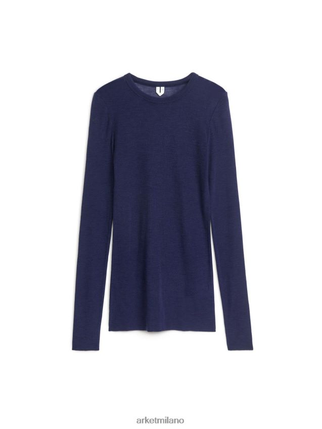 vestiario esso ARKET donne Maglia in lana merino a maniche lunghe blu scuro 6F0F6L346