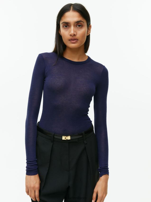 vestiario esso ARKET donne Maglia in lana merino a maniche lunghe blu scuro 6F0F6L346