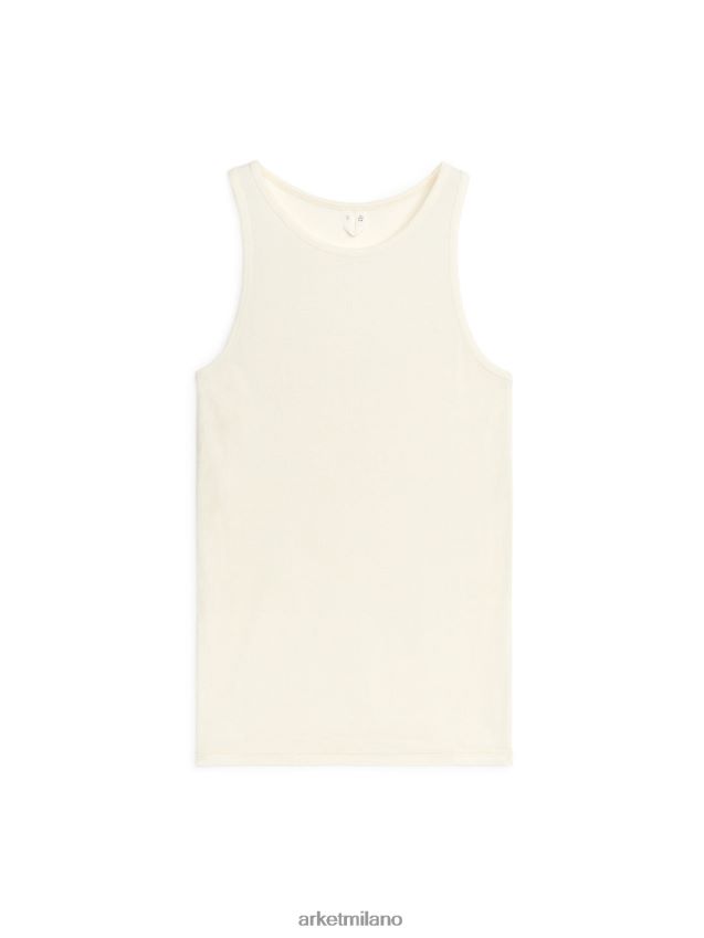 vestiario esso ARKET donne canotta in seta bianco 6F0F6L358