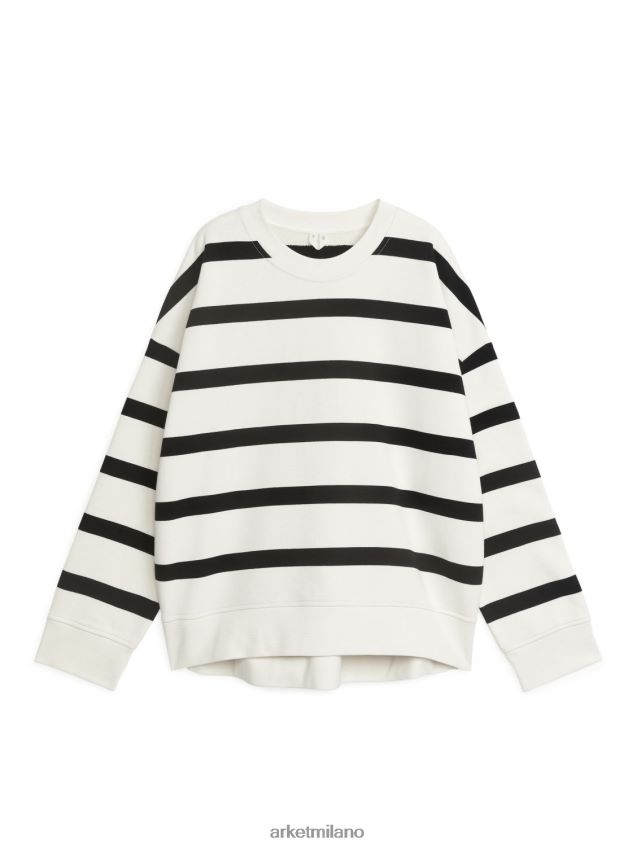 vestiario esso ARKET donne felpa oversize bianco sporco/nero 6F0F6L376