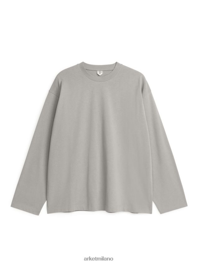 vestiario esso ARKET donne maglietta a maniche lunghe grigio 6F0F6L1030