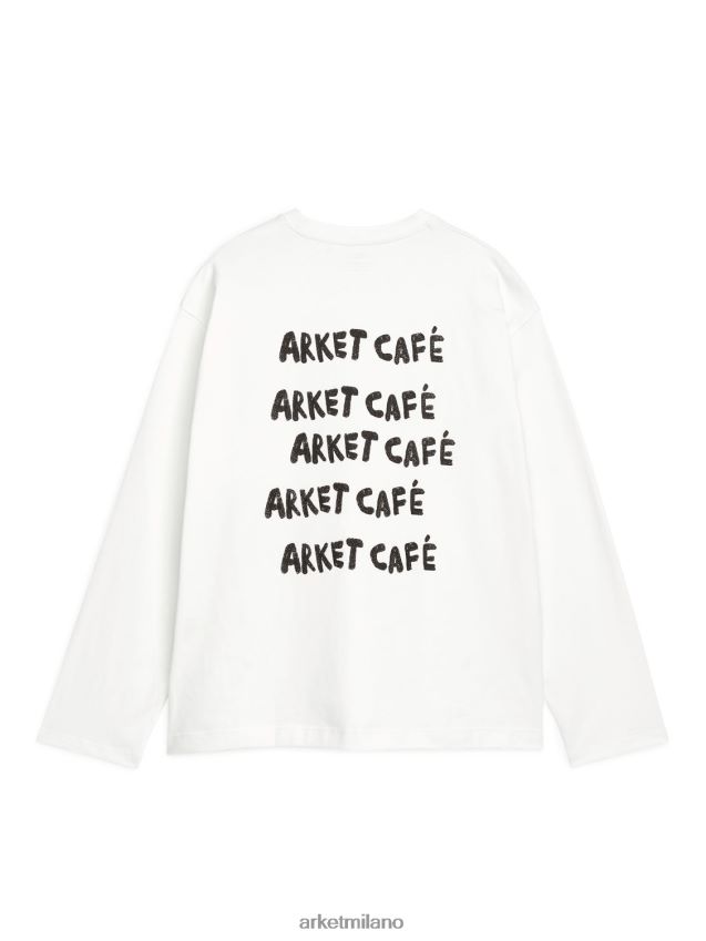 vestiario esso ARKET donne maglietta café a maniche lunghe bianco 6F0F6L1038