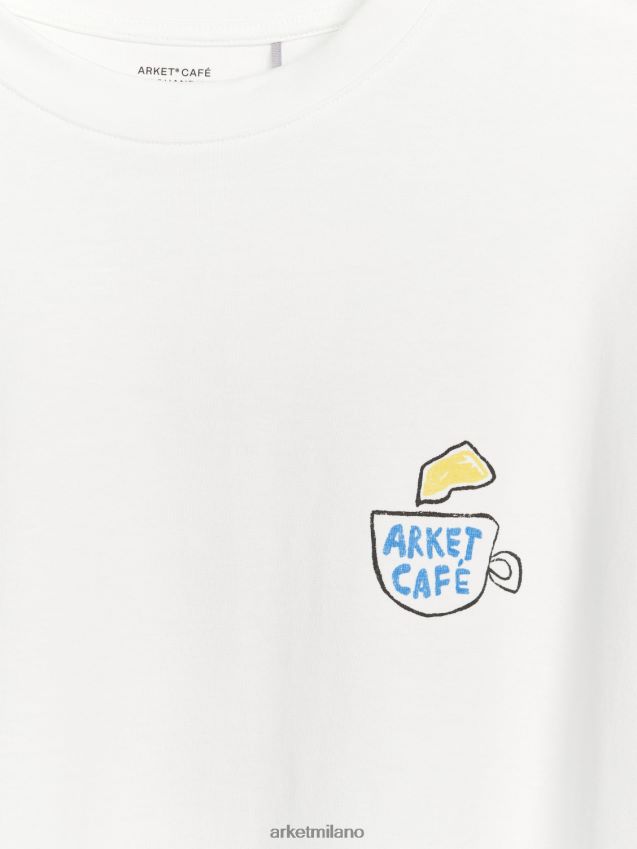 vestiario esso ARKET donne maglietta café a maniche lunghe bianco 6F0F6L1038