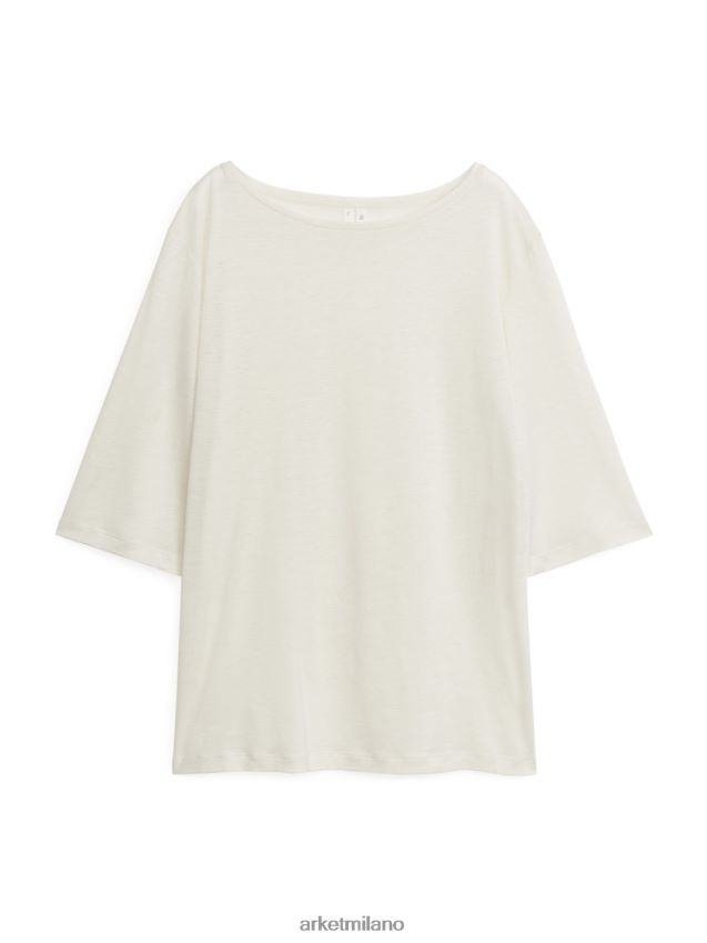 vestiario esso ARKET donne maglietta con scollo a barchetta bianco 6F0F6L372
