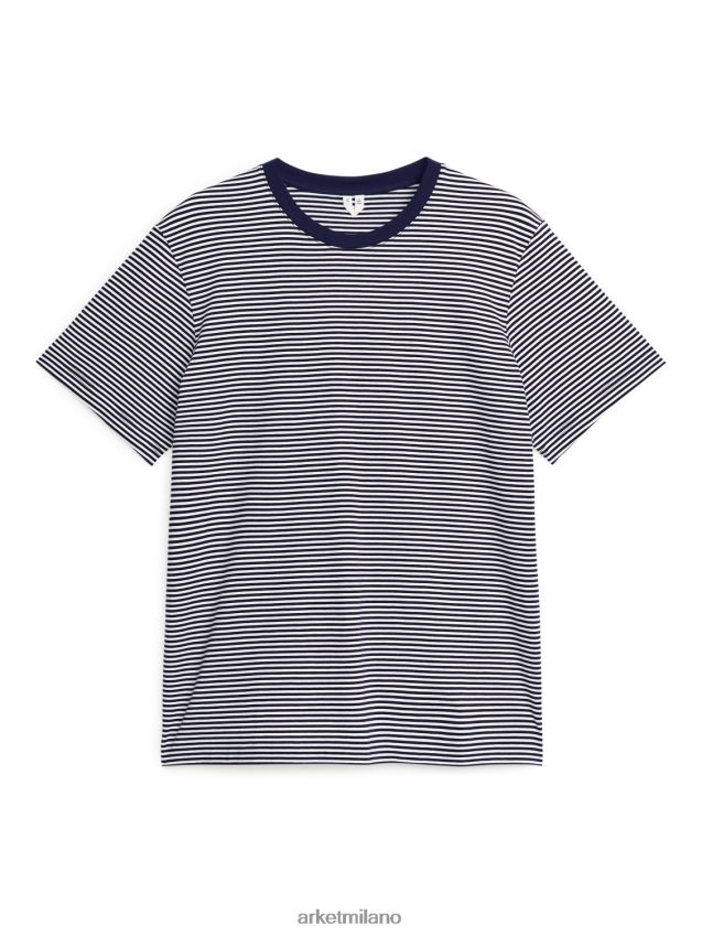 vestiario esso ARKET donne maglietta di peso medio blu scuro/bianco 6F0F6L994