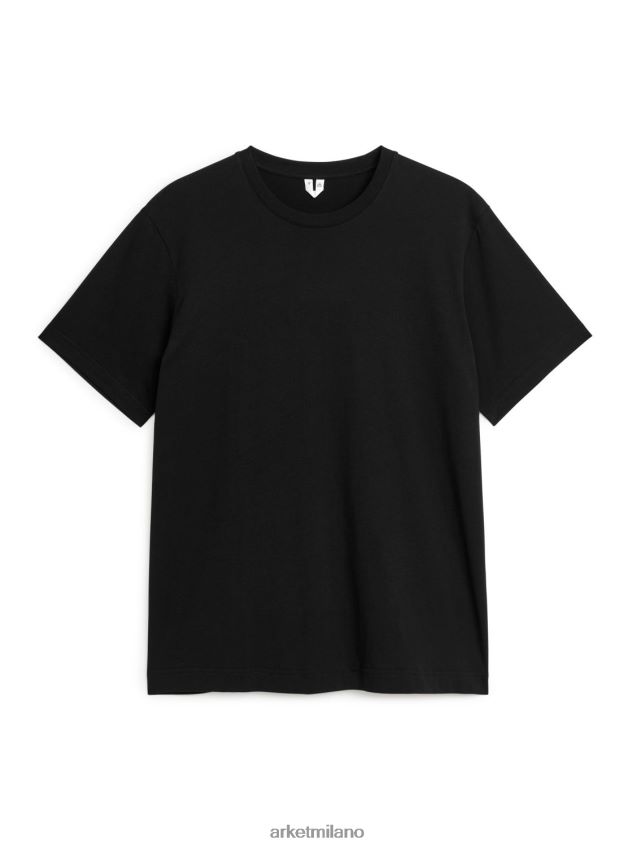 vestiario esso ARKET donne maglietta di peso medio nero 6F0F6L992