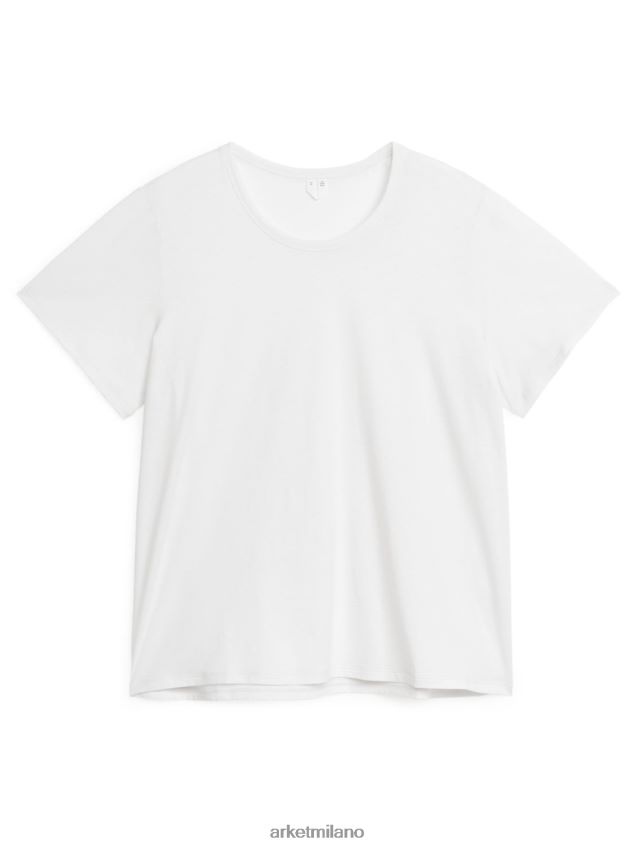 vestiario esso ARKET donne maglietta in cotone leggero bianco 6F0F6L296