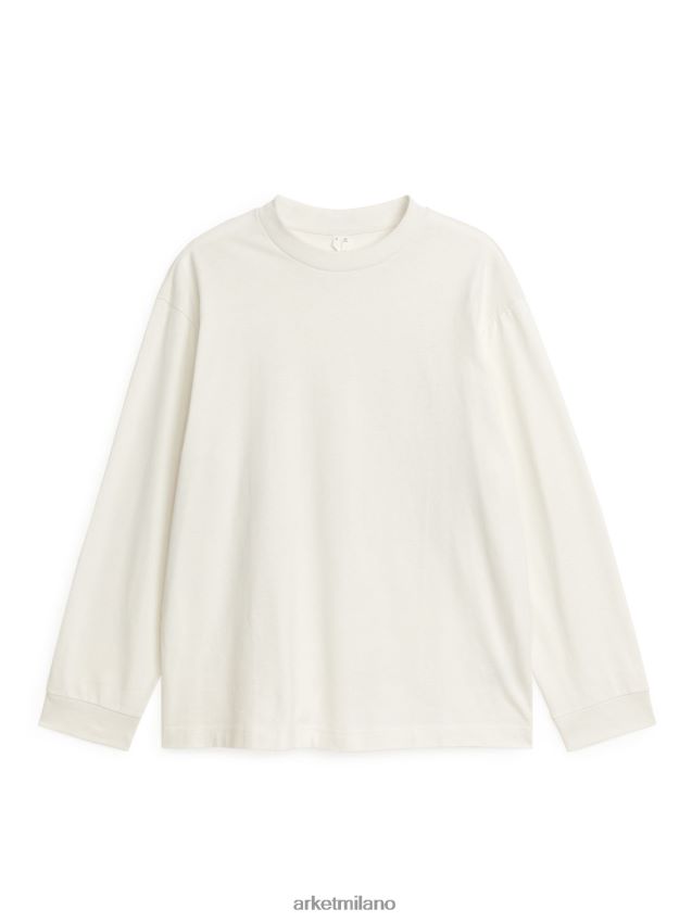 vestiario esso ARKET donne maglietta leggera a maniche lunghe bianco 6F0F6L1043
