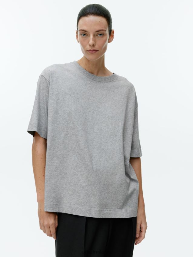vestiario esso ARKET donne maglietta oversize grigio melange 6F0F6L276