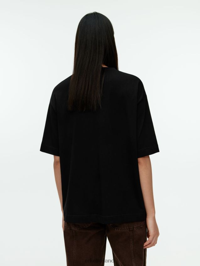 vestiario esso ARKET donne maglietta oversize nero 6F0F6L389
